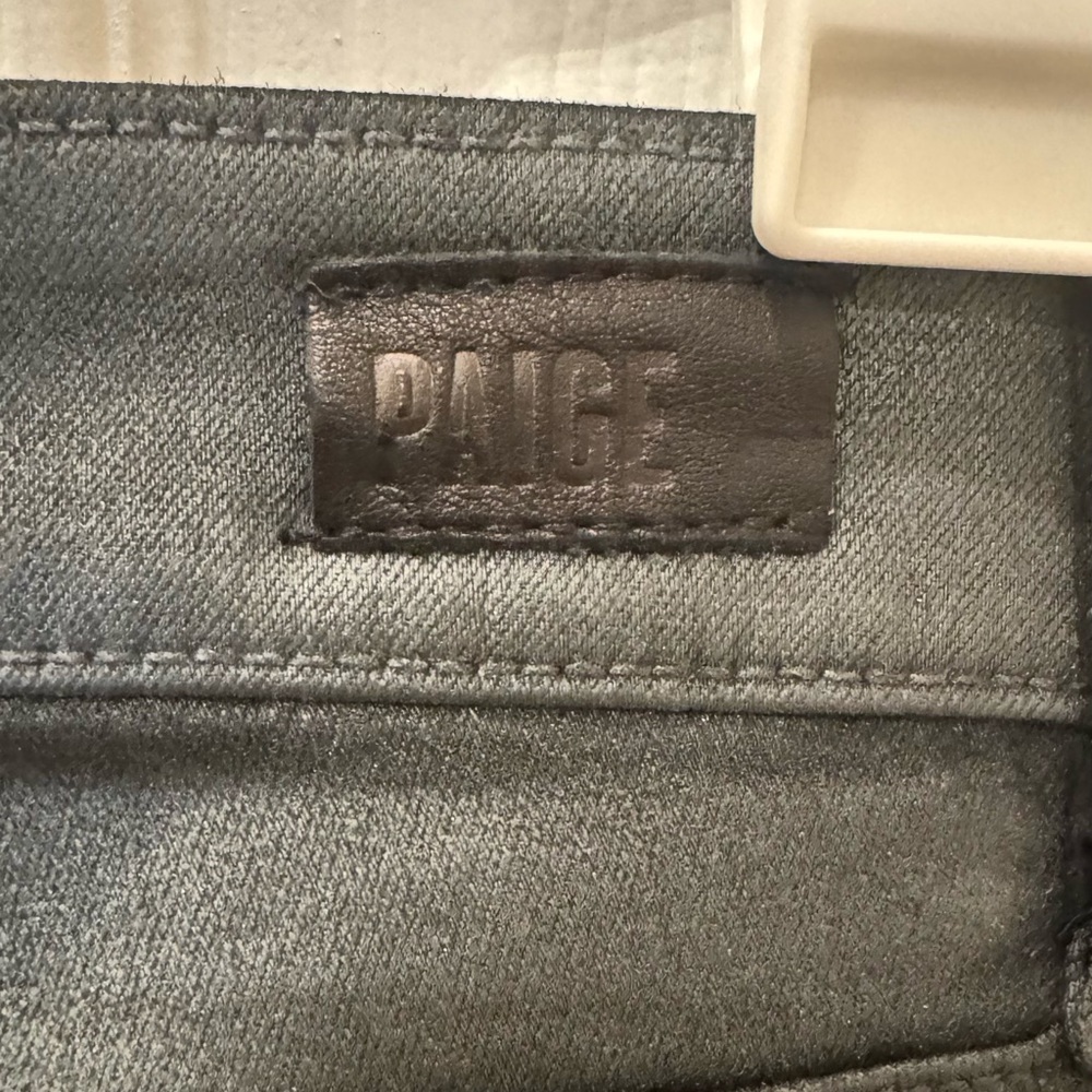 Paige Hoxton Ultra Skinny Coated Pearlized Stone Slate Gray Jeans 28 Anthro - Picture 5 of 5